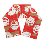 Japanese Lucky Cat Pattern Print Scarf