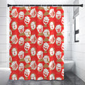 Japanese Lucky Cat Pattern Print Shower Curtain