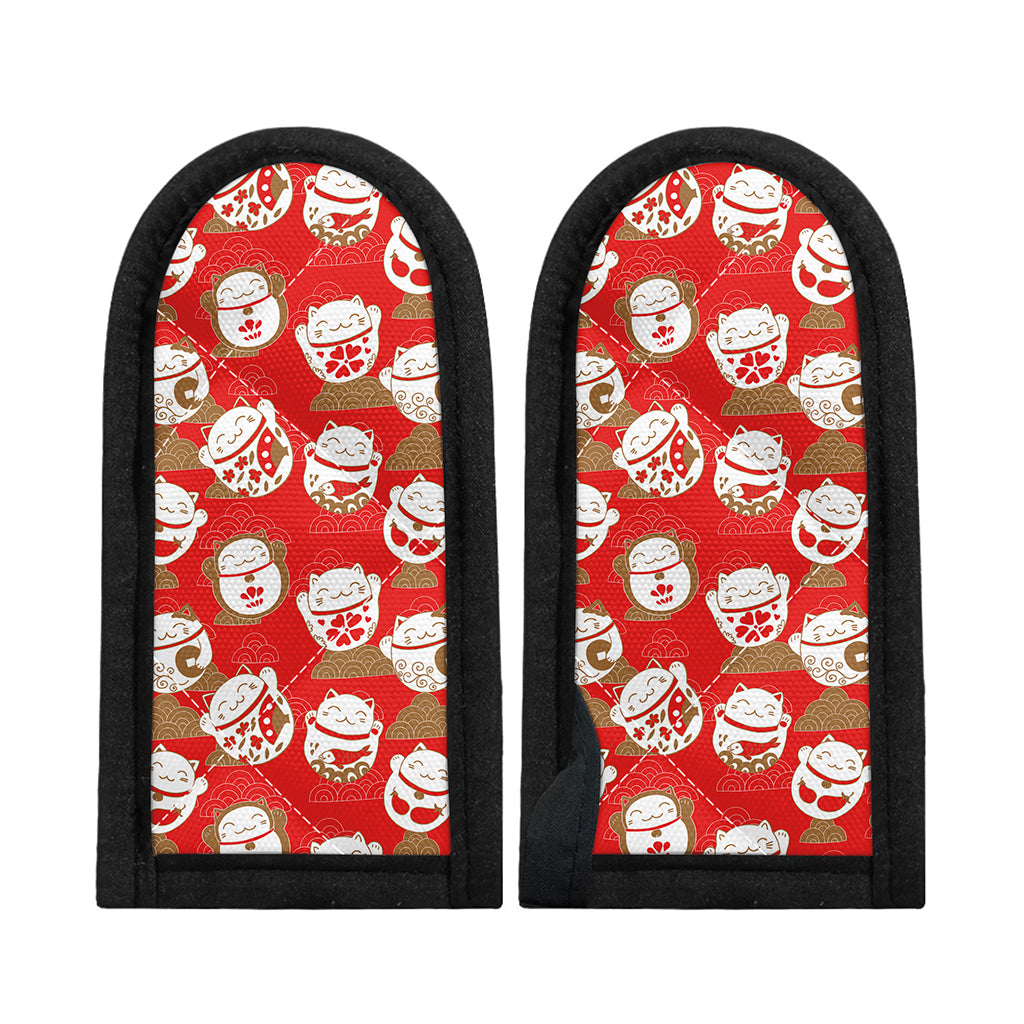 Japanese Lucky Cat Pattern Print Skillet Handle Cover