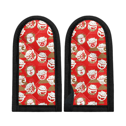 Japanese Lucky Cat Pattern Print Skillet Handle Cover