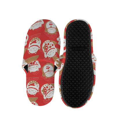 Japanese Lucky Cat Pattern Print Slippers