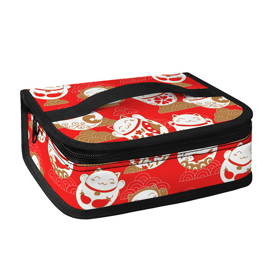 Japanese Lucky Cat Pattern Print Small Lunch Bag
