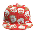 Japanese Lucky Cat Pattern Print Snapback Cap