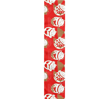 Japanese Lucky Cat Pattern Print Table Runner