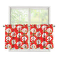 Japanese Lucky Cat Pattern Print Tier Curtains