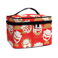 Japanese Lucky Cat Pattern Print Travel Makeup Bag