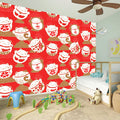 Japanese Lucky Cat Pattern Print Wall Sticker