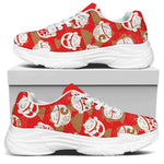 Japanese Lucky Cat Pattern Print White Chunky Shoes