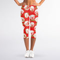 Japanese Lucky Cat Pattern Print Women's Capri Leggings