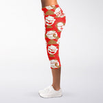 Japanese Lucky Cat Pattern Print Women's Capri Leggings