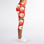 Japanese Lucky Cat Pattern Print Women's Capri Leggings