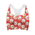 Japanese Lucky Cat Pattern Print Women's Sports Bra