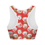 Japanese Lucky Cat Pattern Print Women's Sports Bra