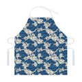 Japanese Ocean Wave Pattern Print Adjustable Apron