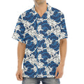 Japanese Ocean Wave Pattern Print Aloha Shirt