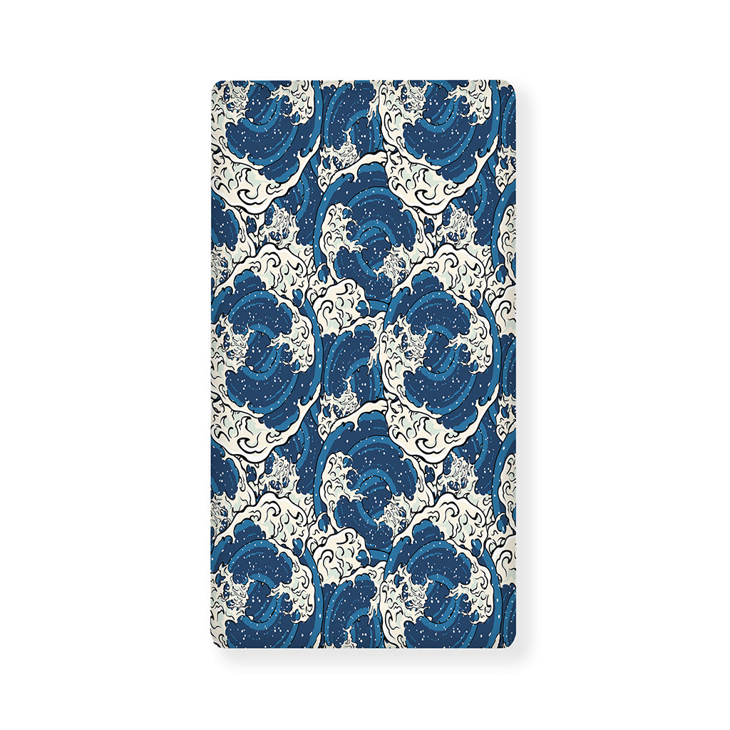 Japanese Ocean Wave Pattern Print Baby Crib Sheet