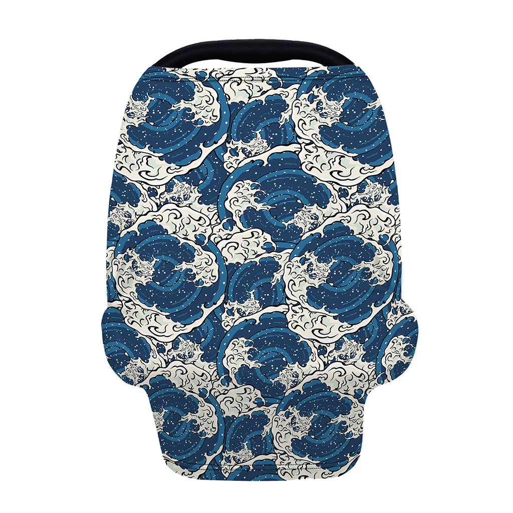 Japanese Ocean Wave Pattern Print Baby Seat Cover