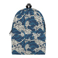 Japanese Ocean Wave Pattern Print School Backpack
