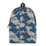 Japanese Ocean Wave Pattern Print Backpack