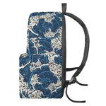 Japanese Ocean Wave Pattern Print Backpack