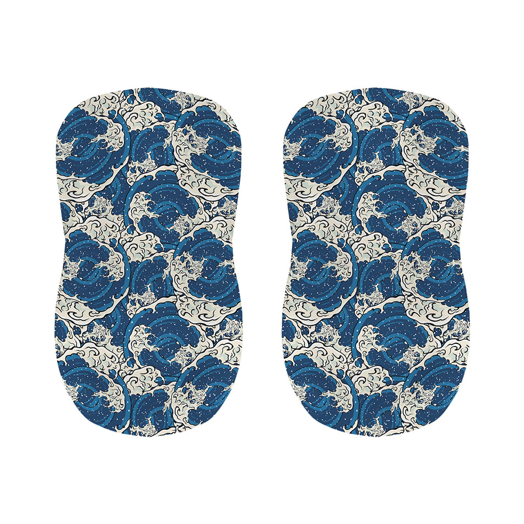 Japanese Ocean Wave Pattern Print Bar Stool Covers