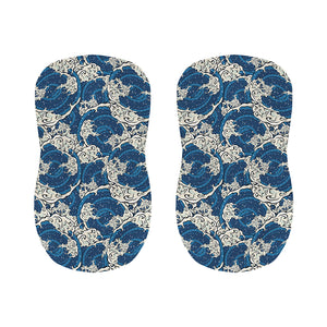 Japanese Ocean Wave Pattern Print Bar Stool Covers