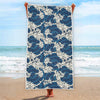 Japanese Ocean Wave Pattern Print Beach Towel