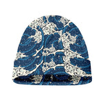 Japanese Ocean Wave Pattern Print Beanie