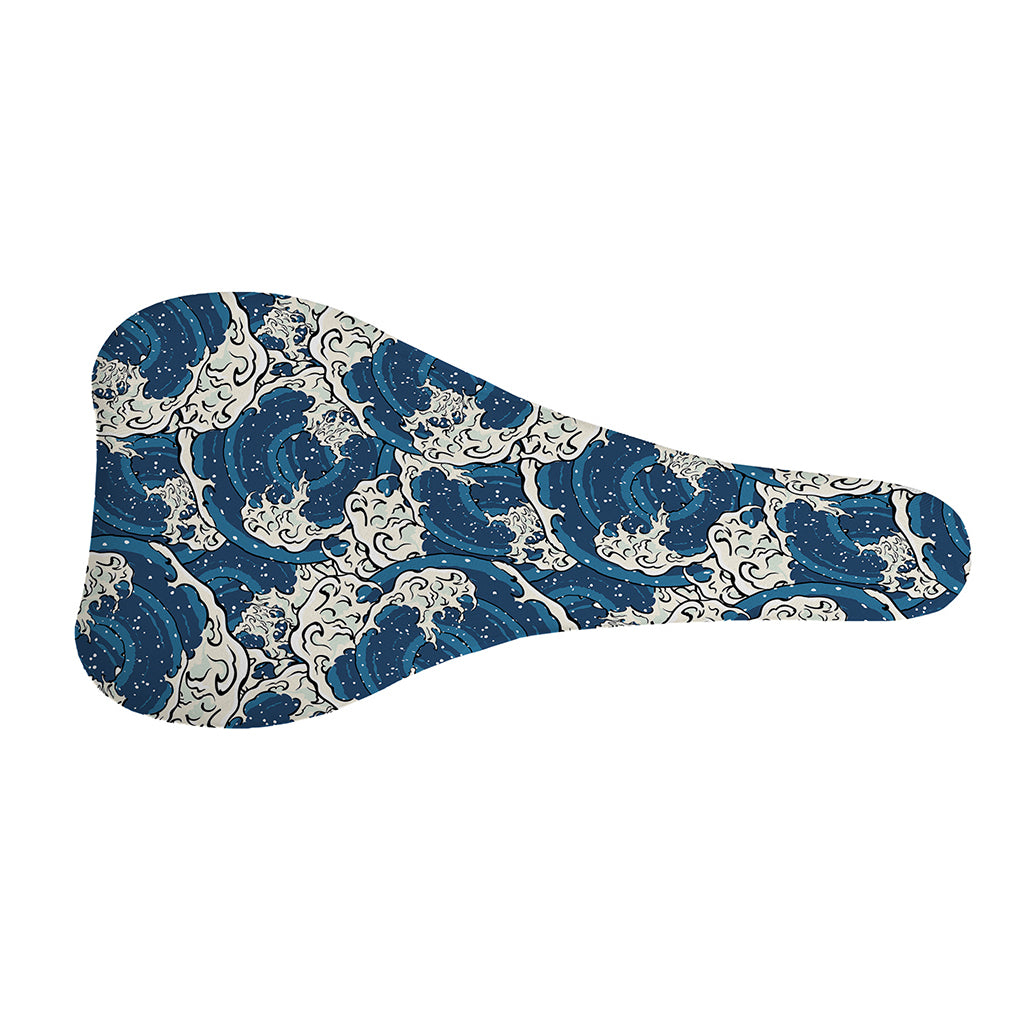 Japanese Ocean Wave Pattern Print Bicycle Seat Cover