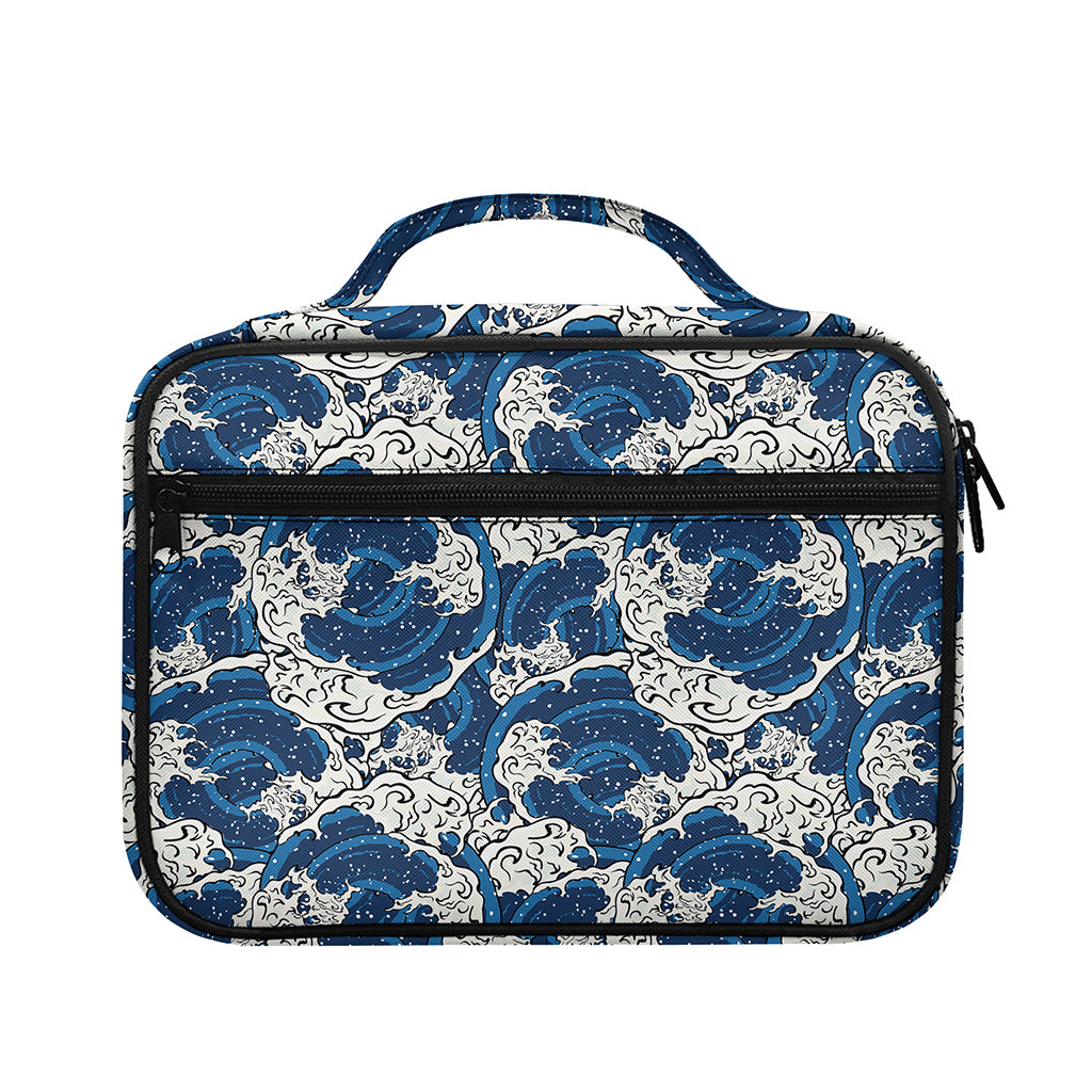 Japanese Ocean Wave Pattern Print Briefcase Bible Bag