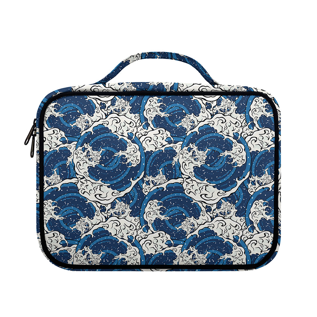 Japanese Ocean Wave Pattern Print Briefcase Bible Bag