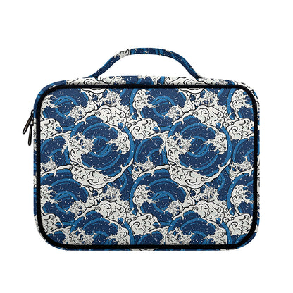 Japanese Ocean Wave Pattern Print Briefcase Bible Bag