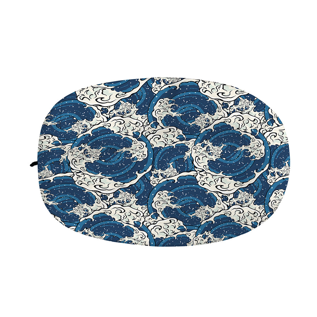 Japanese Ocean Wave Pattern Print Car Side Mirror Covers