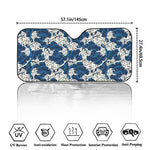 Japanese Ocean Wave Pattern Print Car Windshield Sun Shade