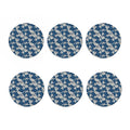 Japanese Ocean Wave Pattern Print Coaster Set