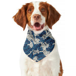Japanese Ocean Wave Pattern Print Dog Bandana