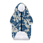 Japanese Ocean Wave Pattern Print Dog Zip Up Hoodie