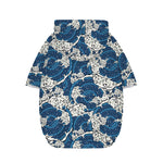 Japanese Ocean Wave Pattern Print Dog Zip Up Hoodie