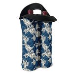 Japanese Ocean Wave Pattern Print Double Neoprene Wine Tote