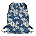 Japanese Ocean Wave Pattern Print Drawstring Backpack