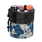 Japanese Ocean Wave Pattern Print Drawstring Makeup Bag