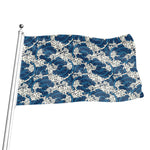 Japanese Ocean Wave Pattern Print Flag