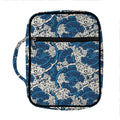 Japanese Ocean Wave Pattern Print Front Pocket Bible Bag