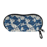 Japanese Ocean Wave Pattern Print Glasses Case