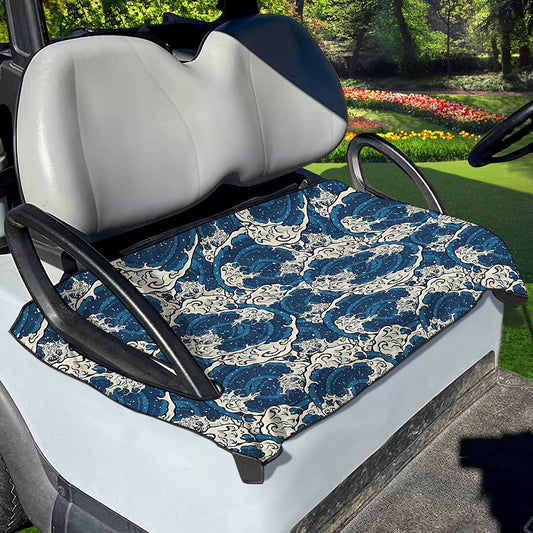Japanese Ocean Wave Pattern Print Golf Cart Seat Cover