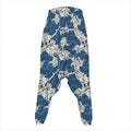 Japanese Ocean Wave Pattern Print Hammer Pants
