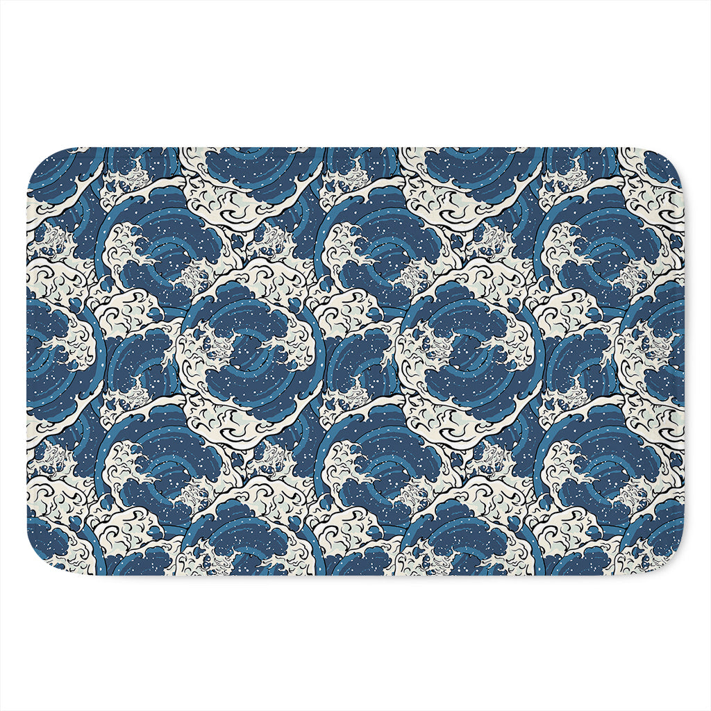 Japanese Ocean Wave Pattern Print Indoor Door Mat