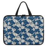 Japanese Ocean Wave Pattern Print Laptop Sleeve With Handle