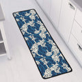 Japanese Ocean Wave Pattern Print Long Kitchen Mat