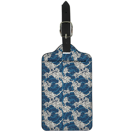 Japanese Ocean Wave Pattern Print Luggage Tag